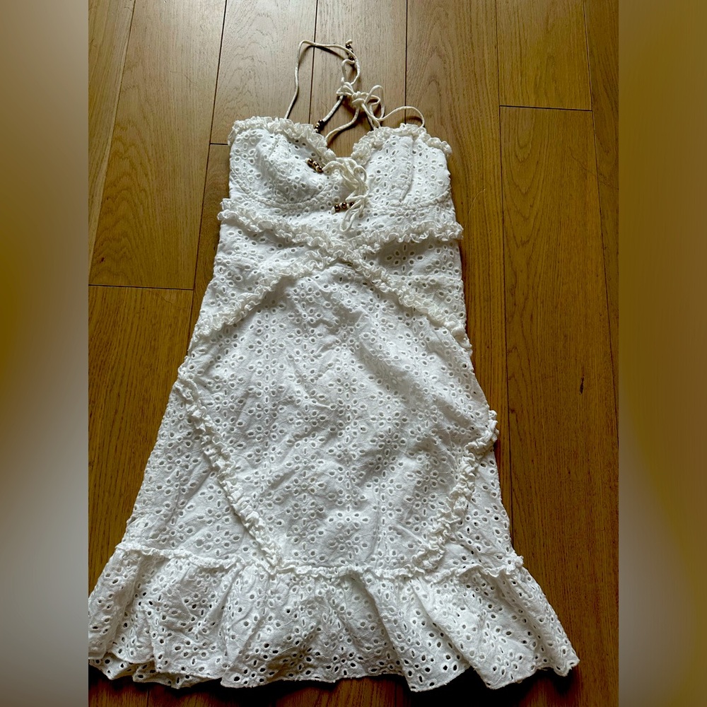 White Halter Summer Dress